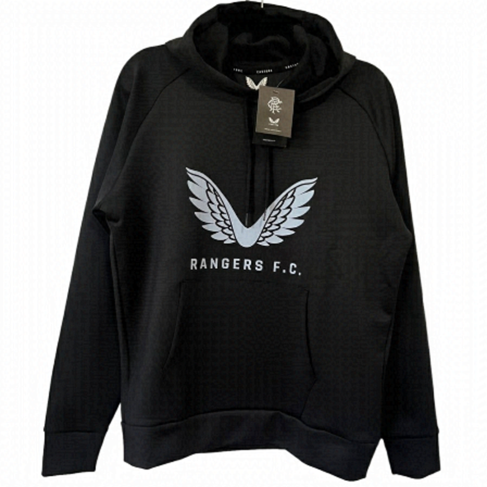 Castore, Rangers F.C. Men's Scuba Travel Hoody - Black. Size: M. NWT